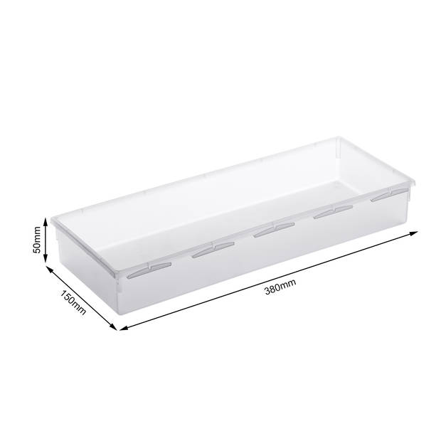 Rotho Basic organizer voor lade inrichting - 38 x 15 cm - transparant