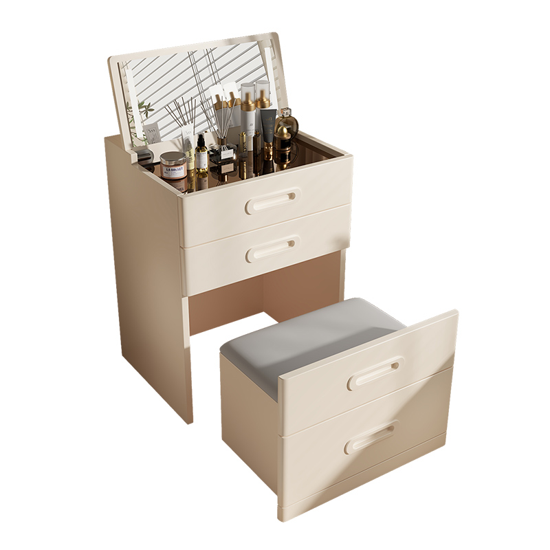 Solid wood dresser small bedroom modern simple small apartment mini flip dresser bedside storage cabinet integrated