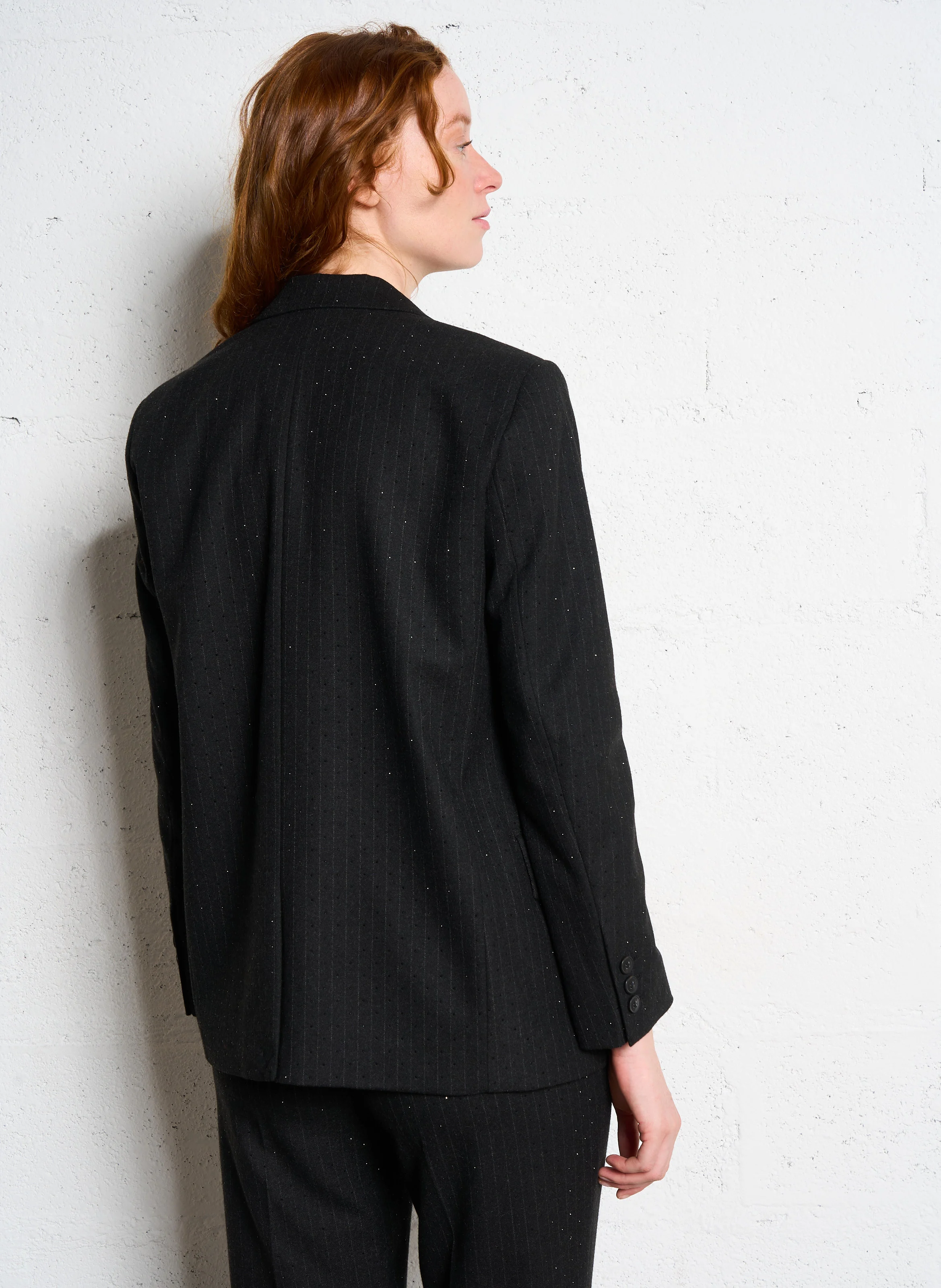 POPS - Veste de tailleur à rayures | Noir
