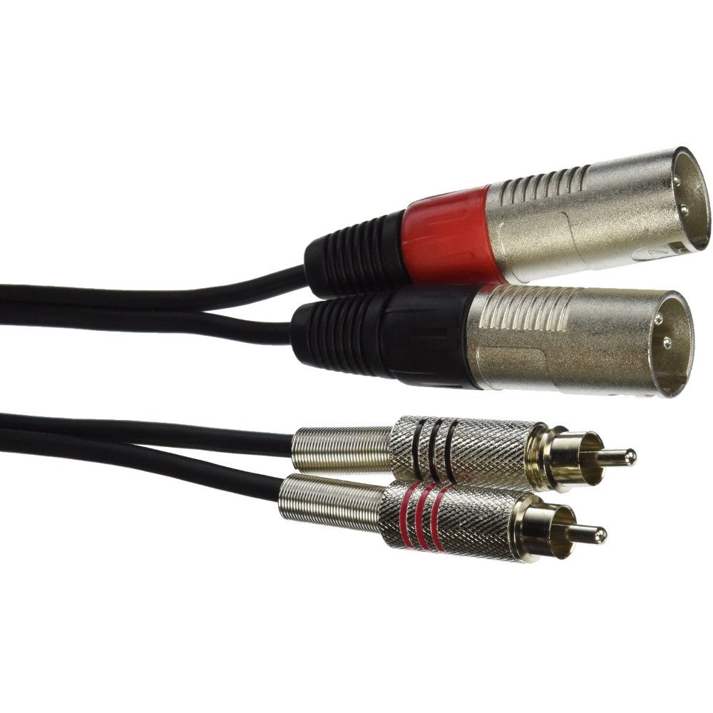 Stagg STC3CMXM 2x XLR naar 2x RCA verloopkabel 3 meter