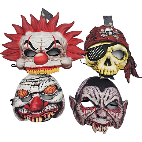 Halloween halvmaske - flere varianter - assorteret