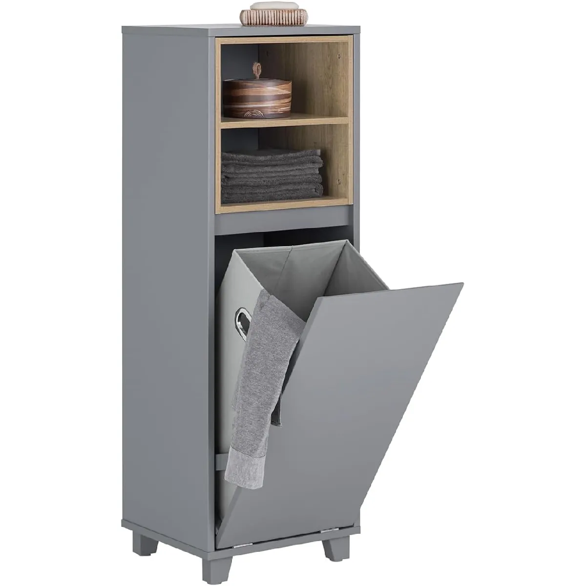 SoBuy Meuble Bas Salle de Bain - Gris
