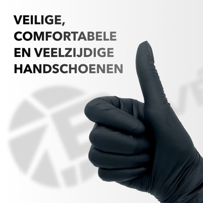 100st Handschoenen soft nitril Large ongepoederd zwart 100st (1303)