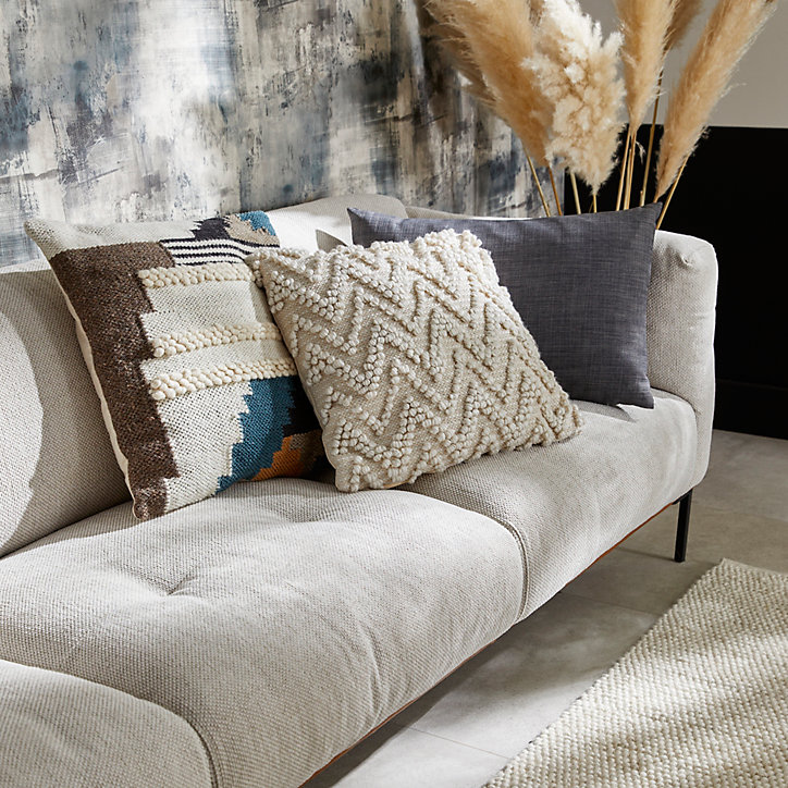 Coussin GoodHome Novan gris 40 x 60 cm
