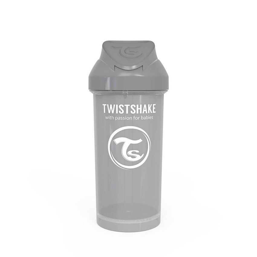 Tasse à paille 360 ml 6+ mois - Gris Pastel - Ecru