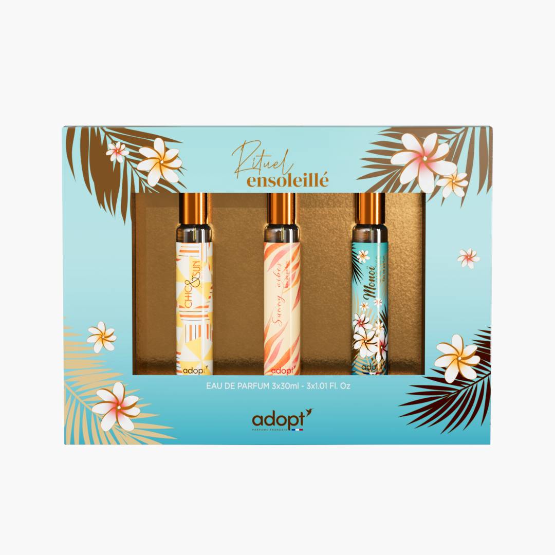 Hello sunshine - Coffret 3 eaux de parfum Chic & sun 30ml + Sunny vibes 30ml + Monoï des îles 30ml