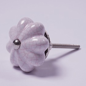 Keramik Möbelknopf 'Blume', handglasiert, weiß, Ø 4 cm günstig bestellen