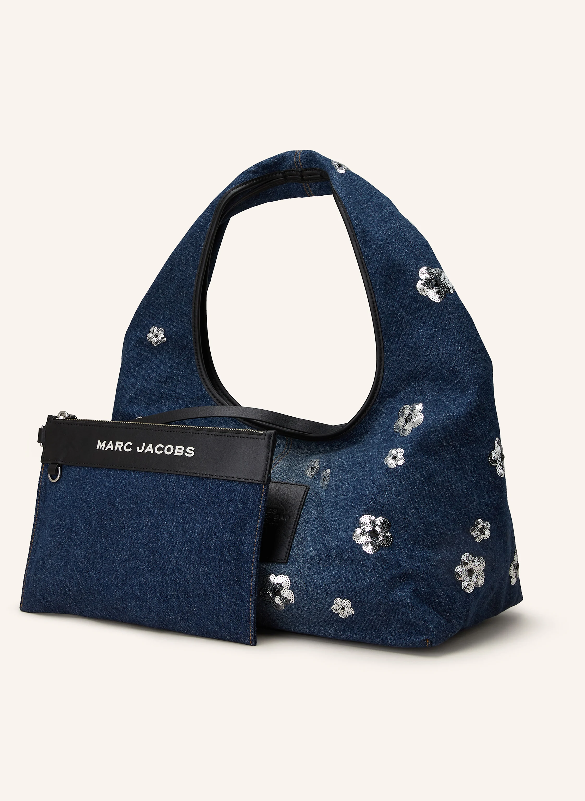 MARC JACOBS Handtasche THE SEQUIN DAISY DENIM SACK BAG mit Pailletten