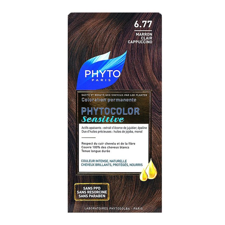 Phytocolor Sensitive coloration permanente 6.77 marron clair cappuccino
