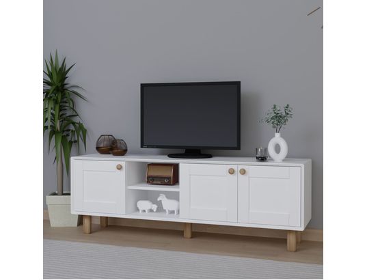 CONCEPT1 - Meuble TV Boheme 1600-70 blanc 160 x 40 x h56 cm