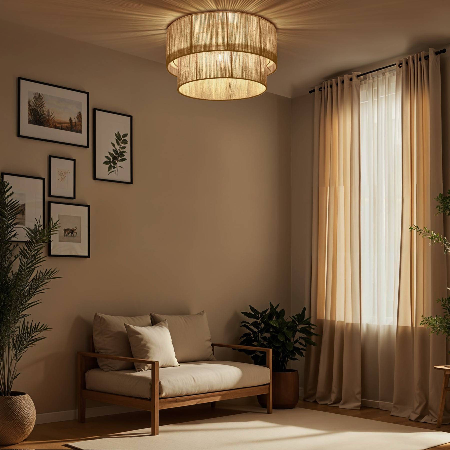 Deckenleuchte  Lignea Lux aus Jute