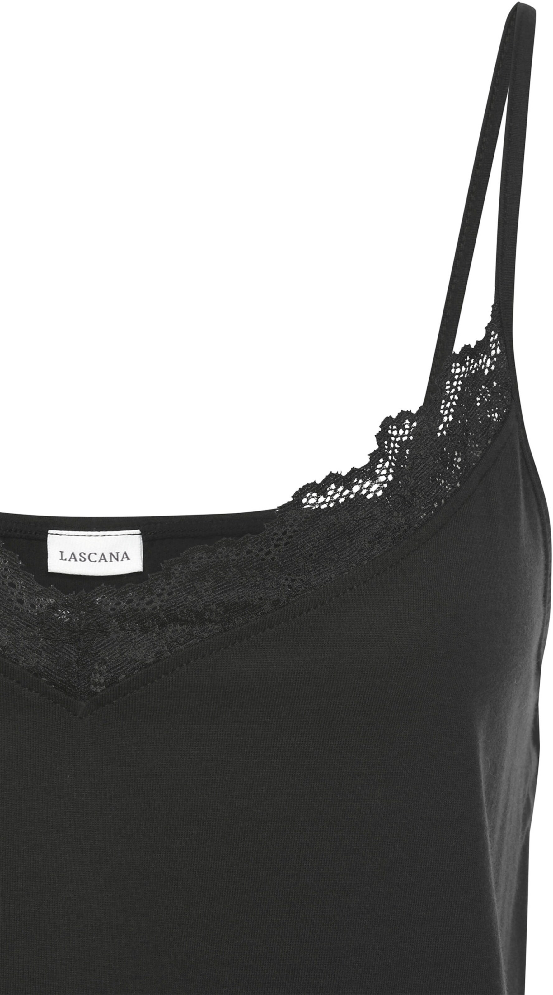 LASCANA Spitzentop in schwarz