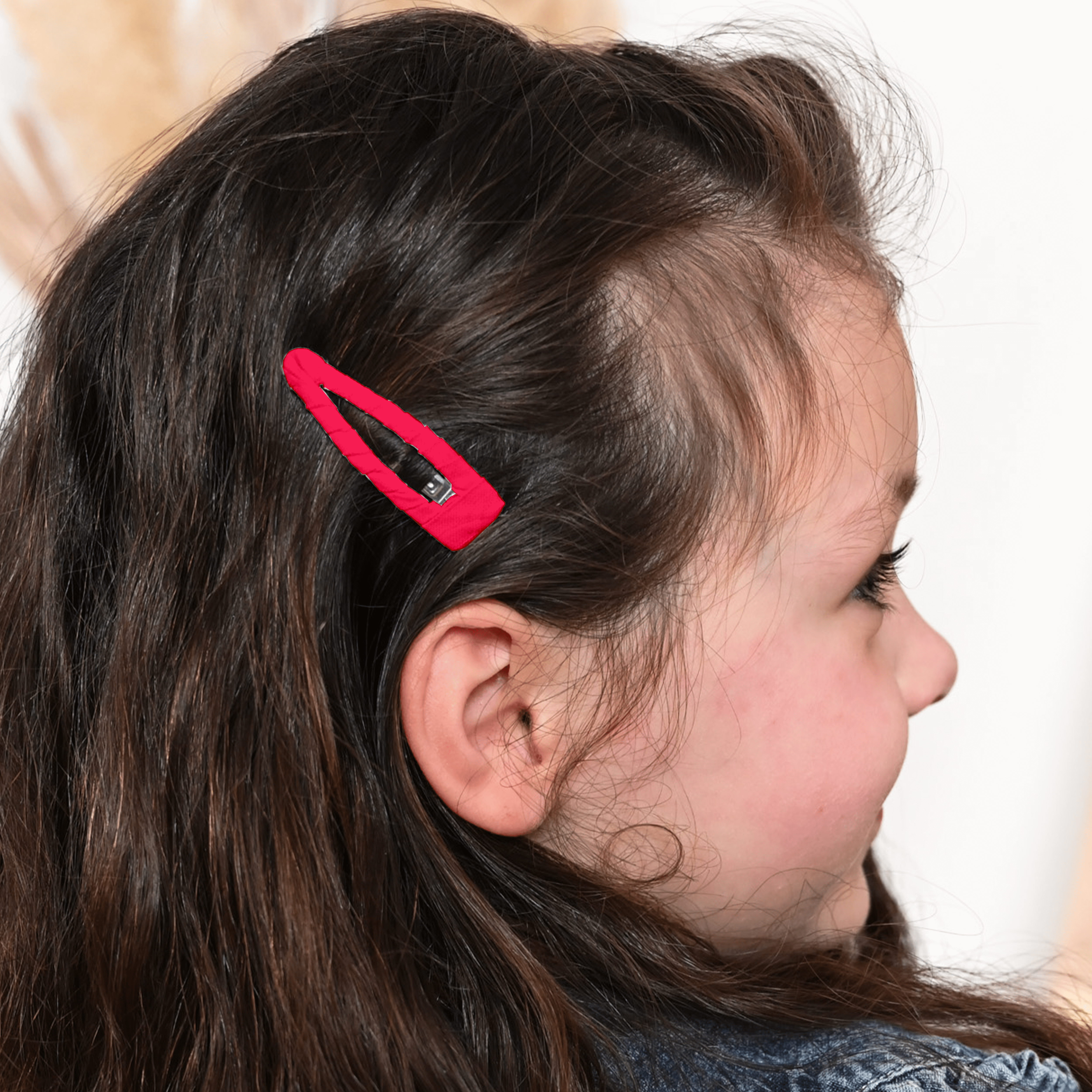 Barrette Clic-Clac Tissu Fuchsia