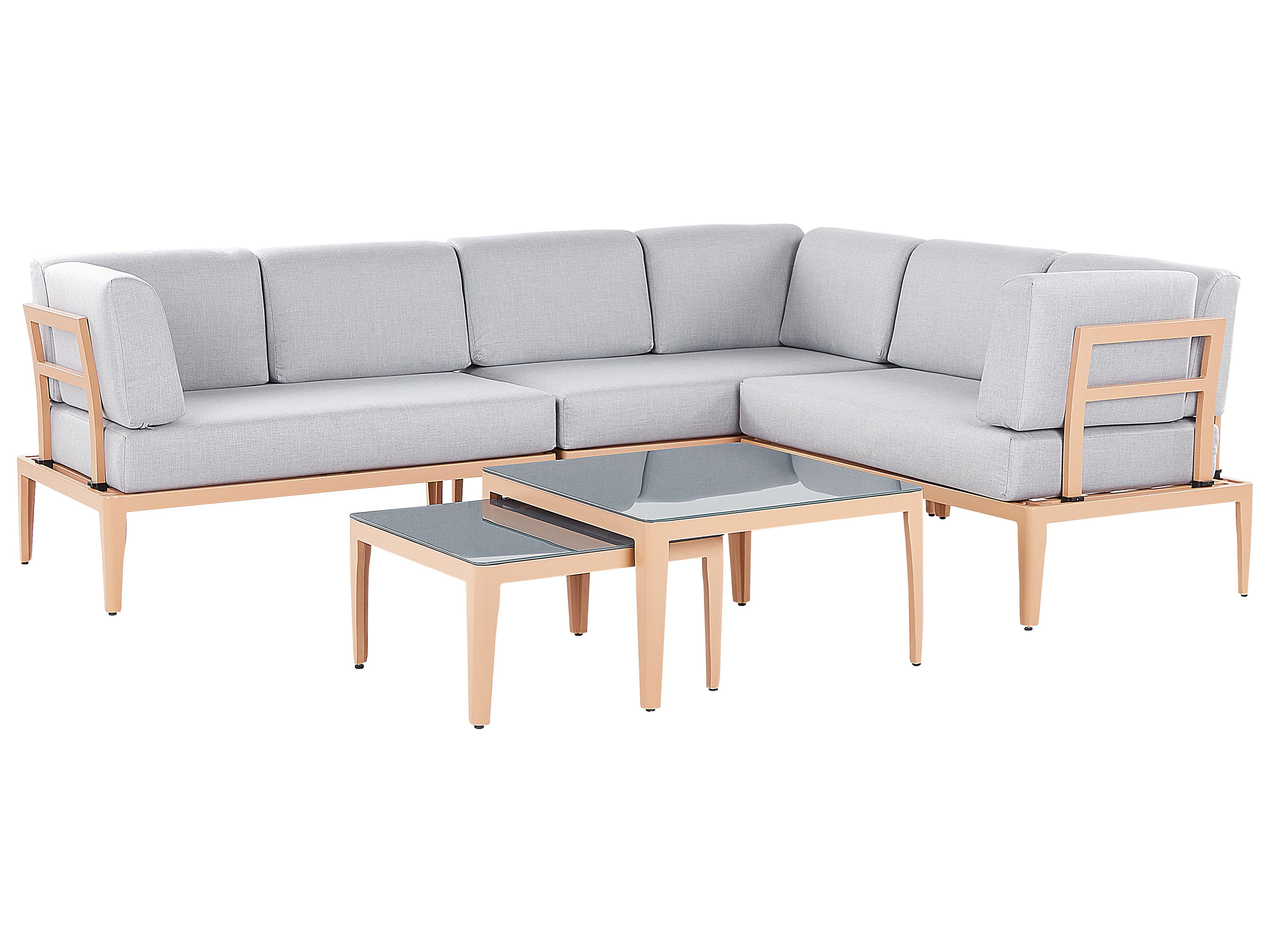 Tuin hoekloungeset met tafel 6-zits RIMA III linkszijdig modulair Metaal Grijs