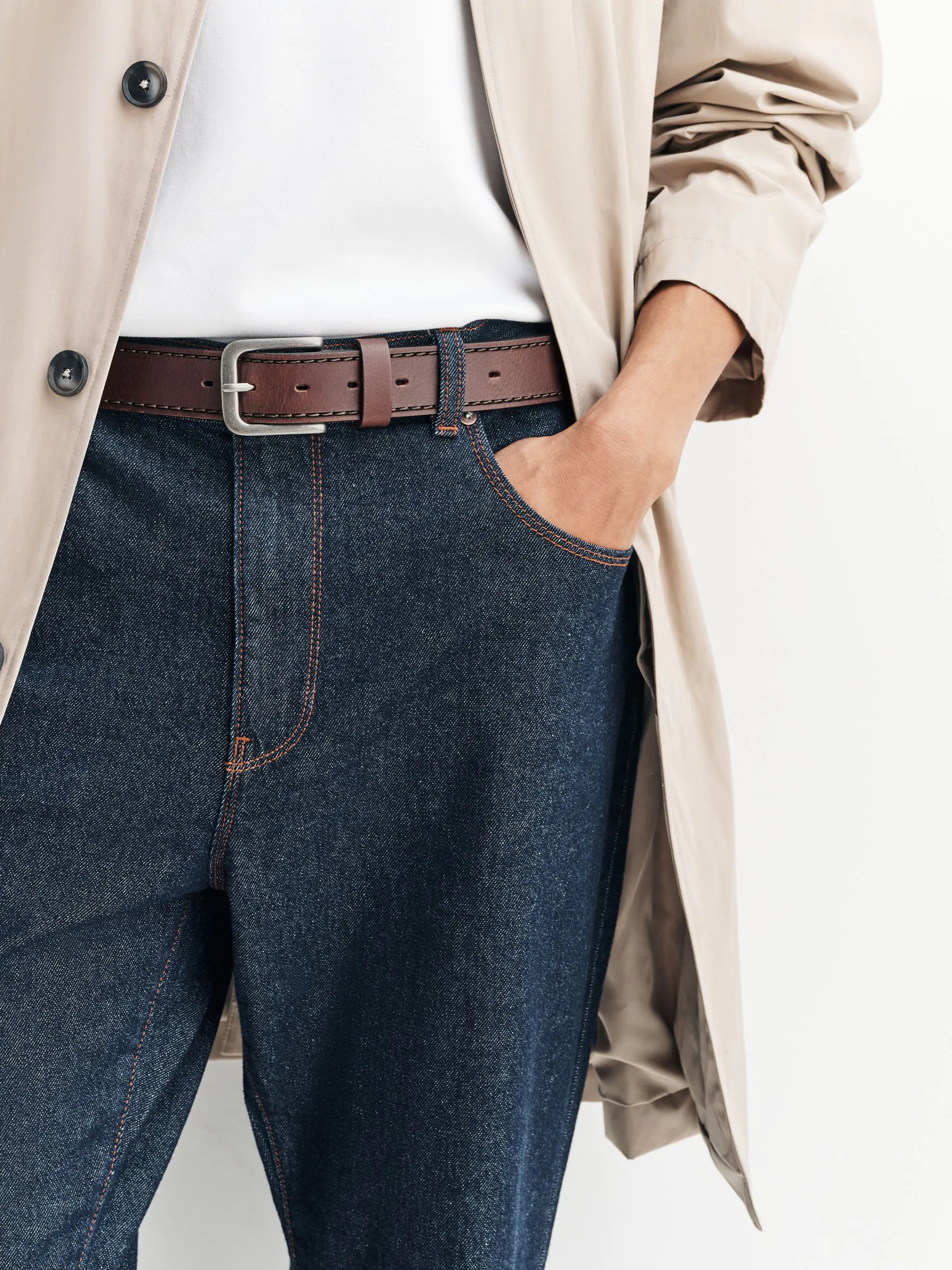 Bruin - Casual leren riem
