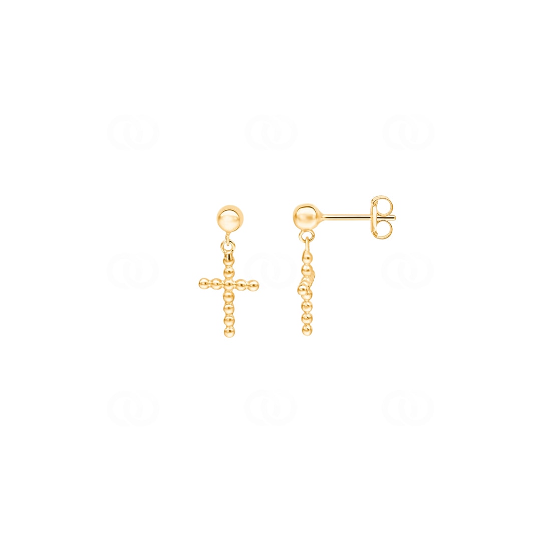 Ohrhänger 750/18 K Gelbgold Kreuz