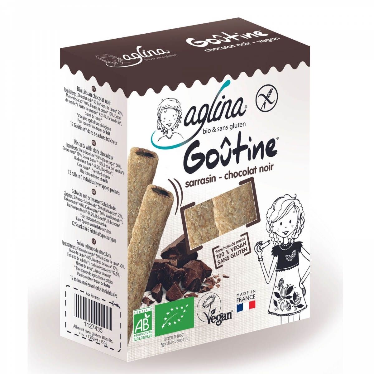 AGLINA Goûtine dunkle Schokolade Bio 125 g