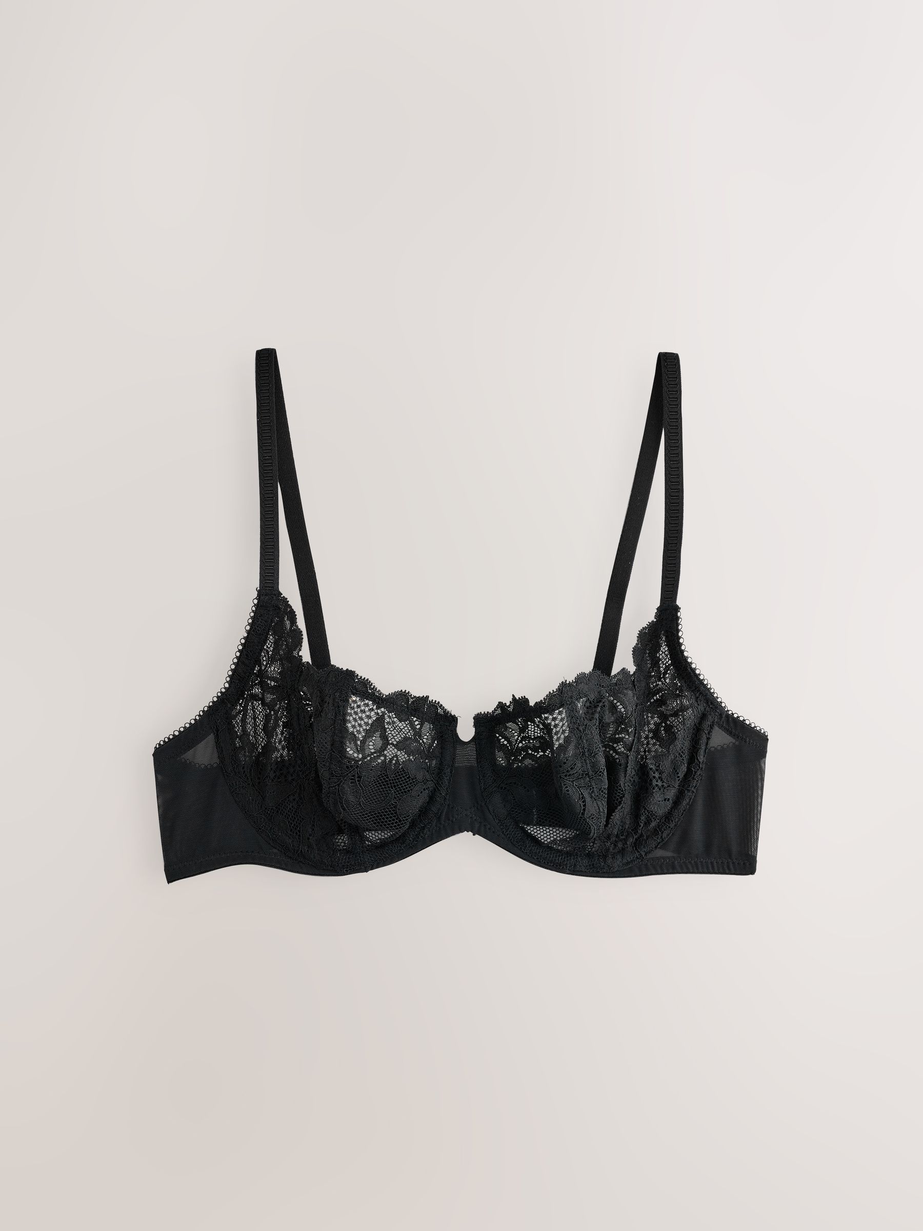 Zwart/wit/nude - Non Pad Lace Balcony Bras 3 Pack