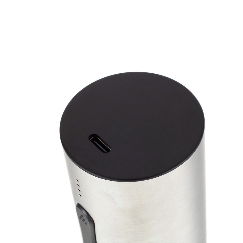 Elektrischer USB Korkenzieher Weinflaschenöffner mit Akku / Kapselschneider - Silber