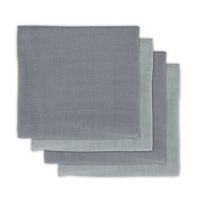 Jollein Musselinteppe Bamboo 4-Pack, Storm Grey