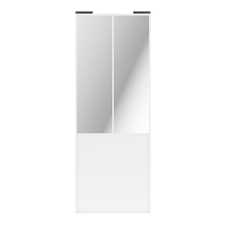 Porte de placard coulissante atelier blanc profil blanc GoodHome Arius H. 248,5 x L. 91.2 cm + amortisseurs