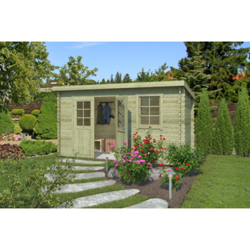 Tuinhuis Danna 380x175 olijfgroen