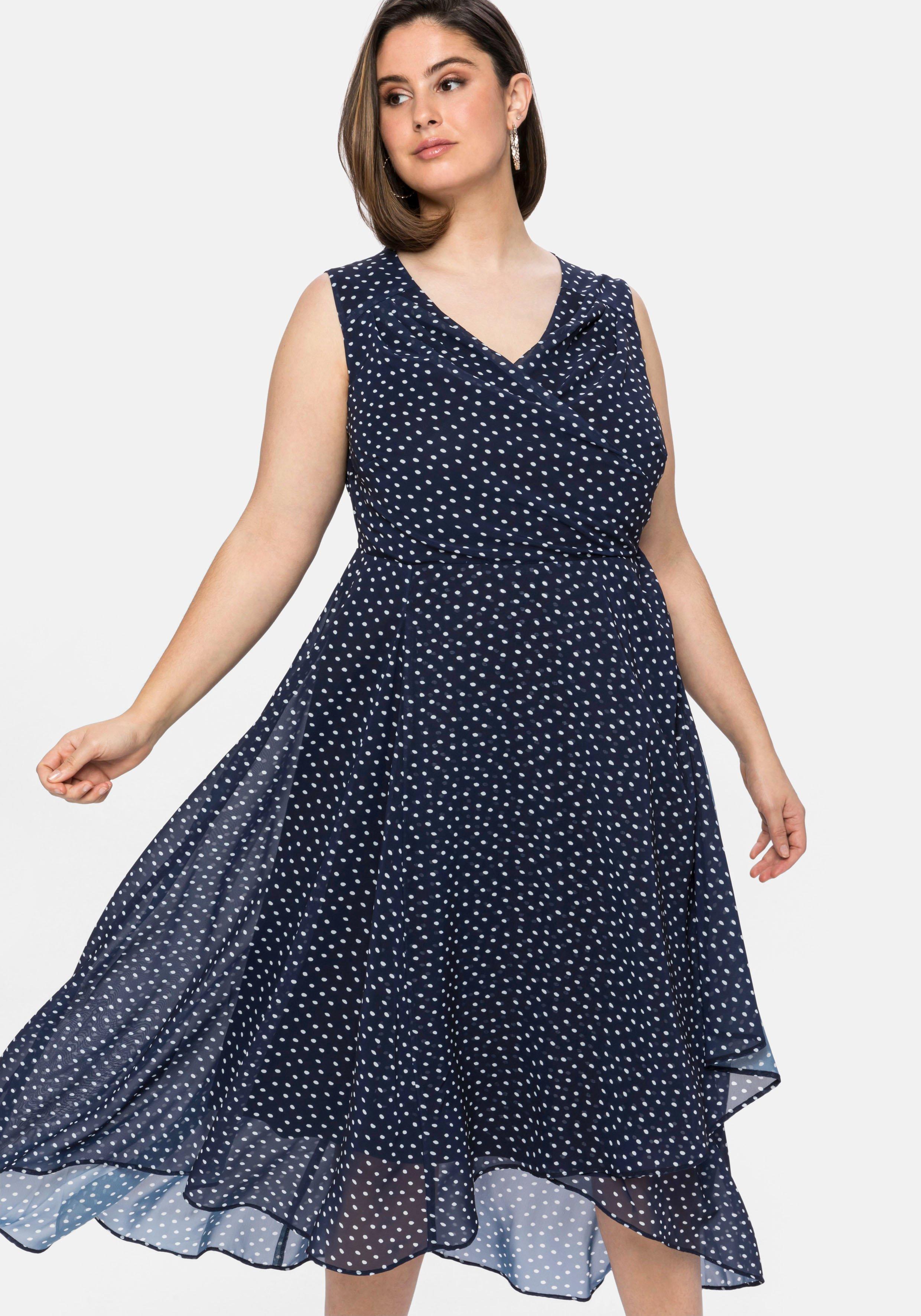 Chiffonkleid in Wickeloptik, mit Pünktchendruck