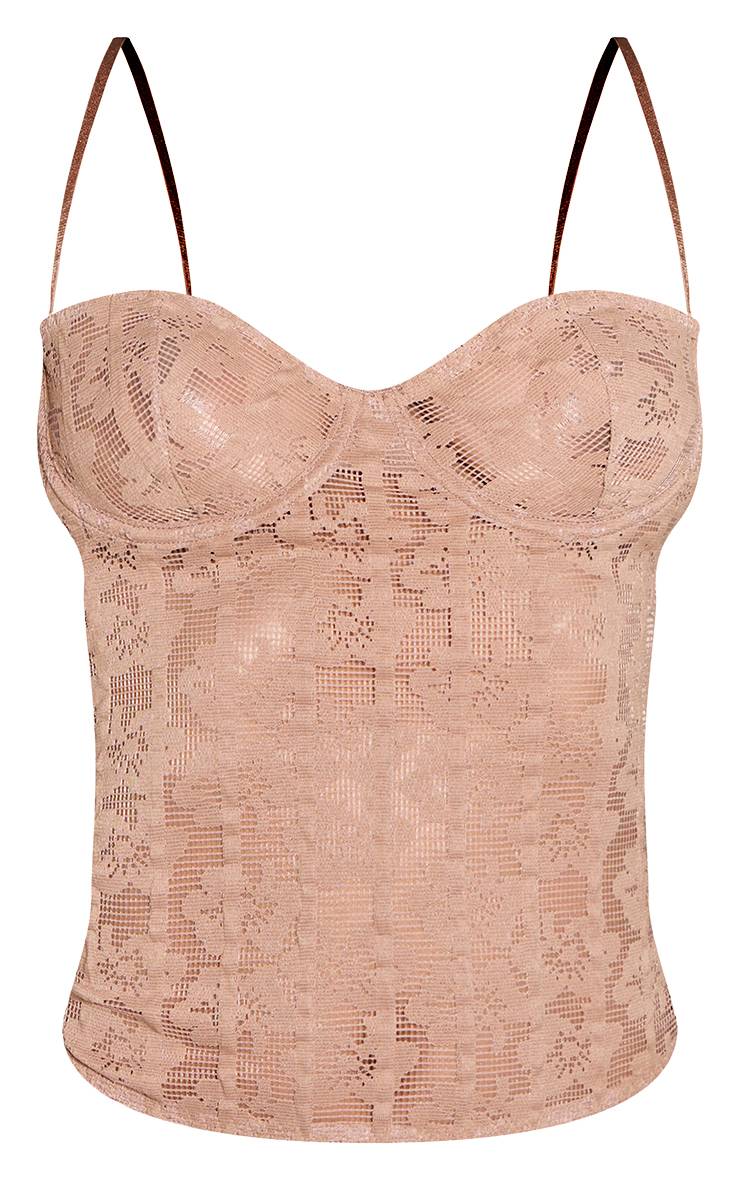 Champignon Corset Long En Dentelle À Bretelles Spaghetti
