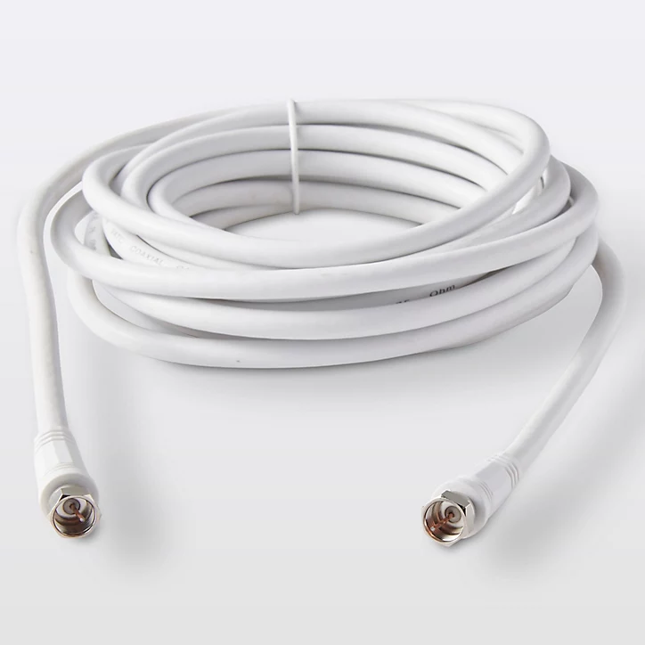 Câble type F 3C2V Mâle / Mâle blanc Blyss, 5 m