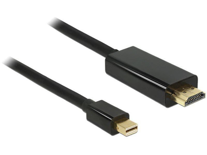 Delock Kabel Mini-DisplayPort - HDMI, 1 m Mini Displayport Stecker zu HDMI-A Stecker, schwarz