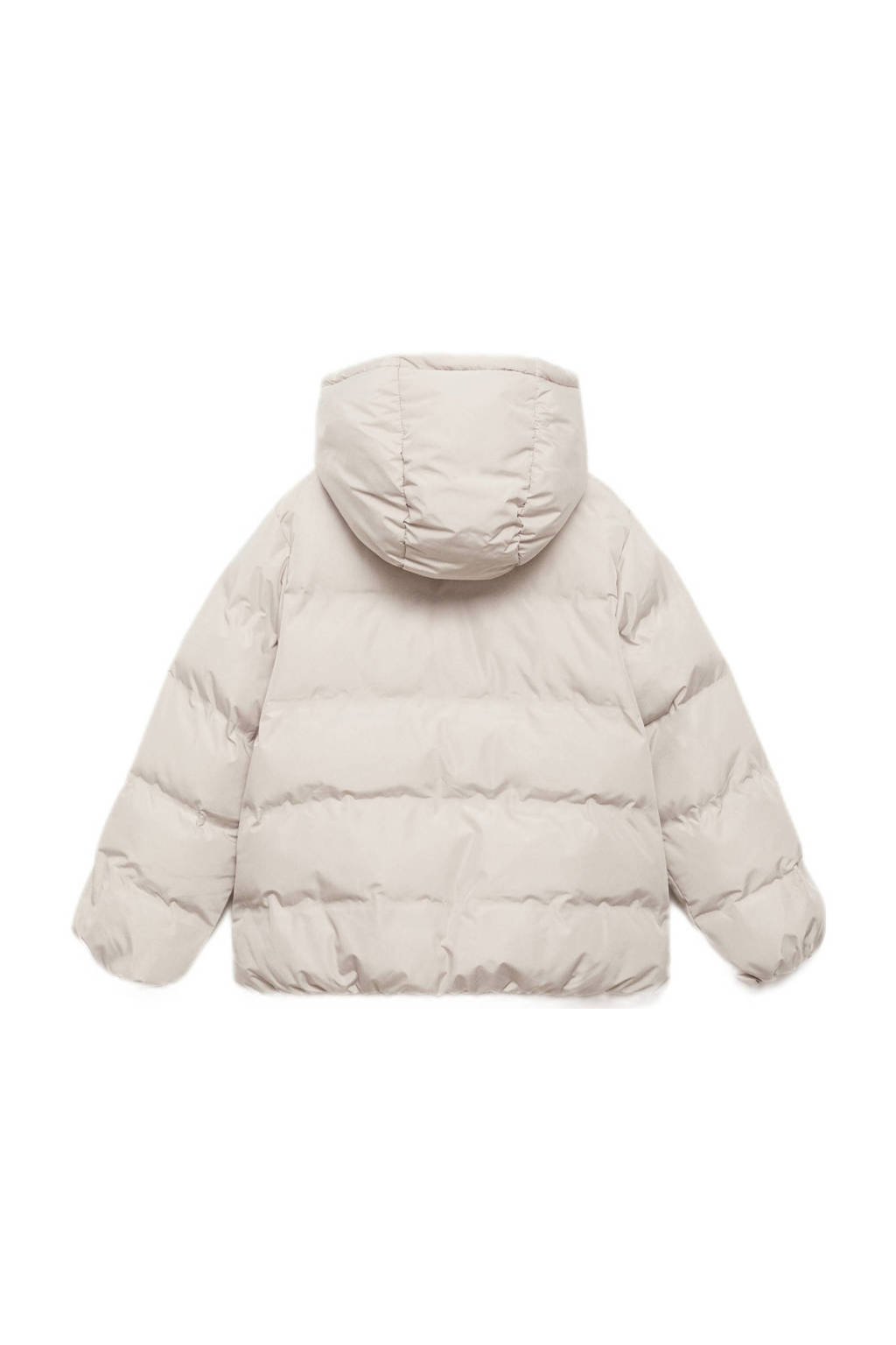 Mango Kids gewatteerde winterjas pastelgrijs
