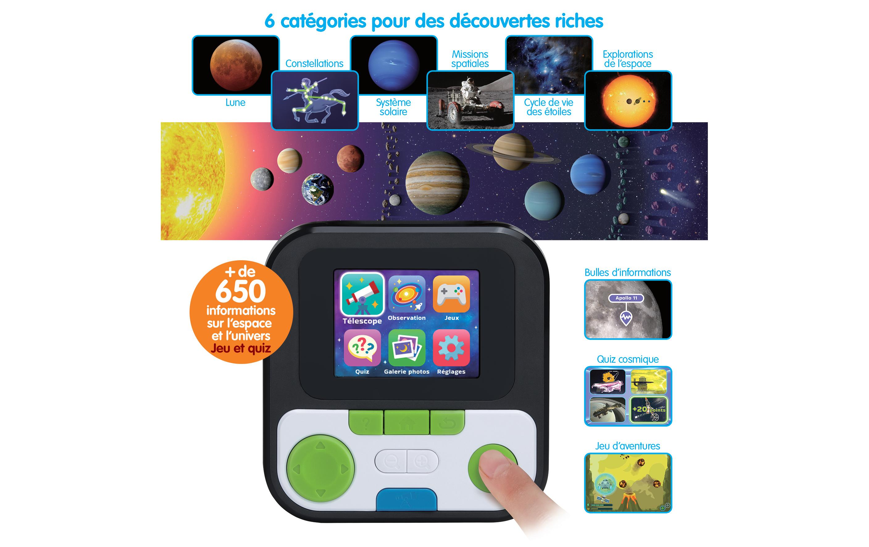 Genius XL Téléscope Vidéo interactif -FR-<br>Digitales Teleskop auf Stativ inklusive NASA-Inhalten und Sammelkarten