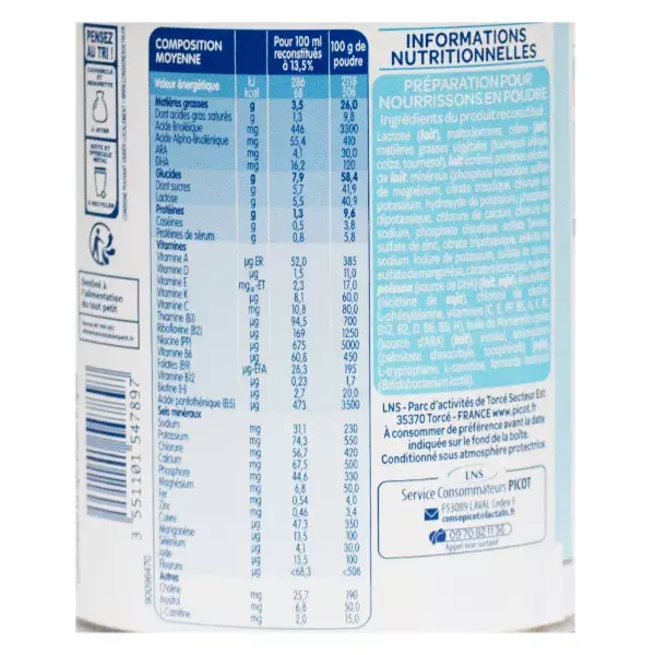 Picot Lait 1er Âge 400g