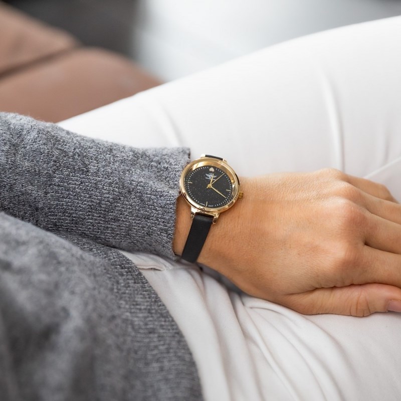 Montre Femme M. JOHN bracelet Cuir Noir