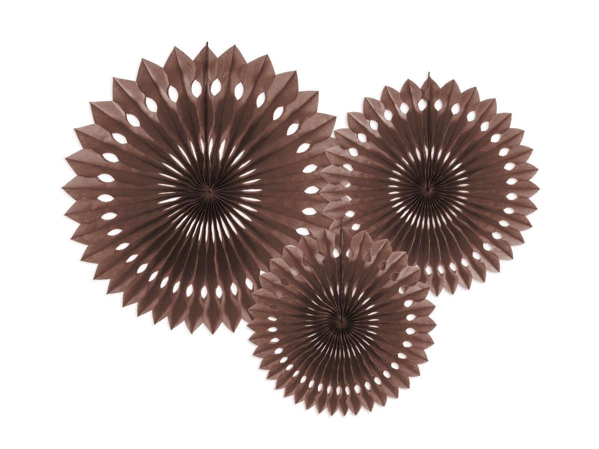 Bruine Papieren Waaiers 20cm 3st