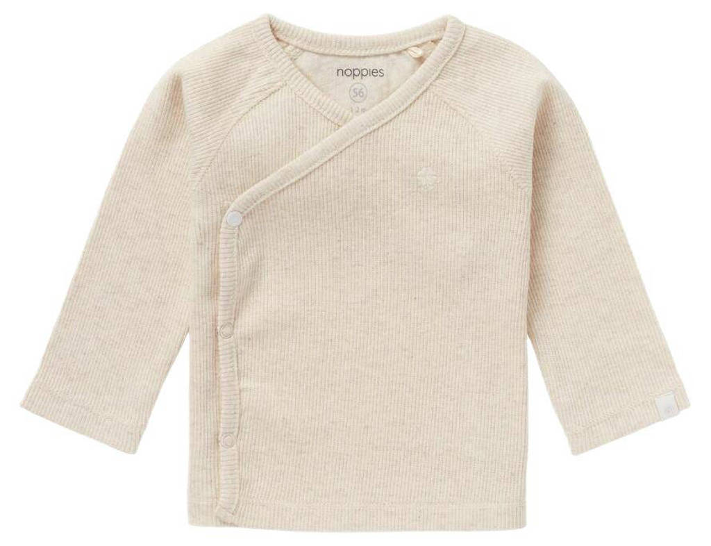 Noppies baby longsleeve Nanyuki met borduursels beige