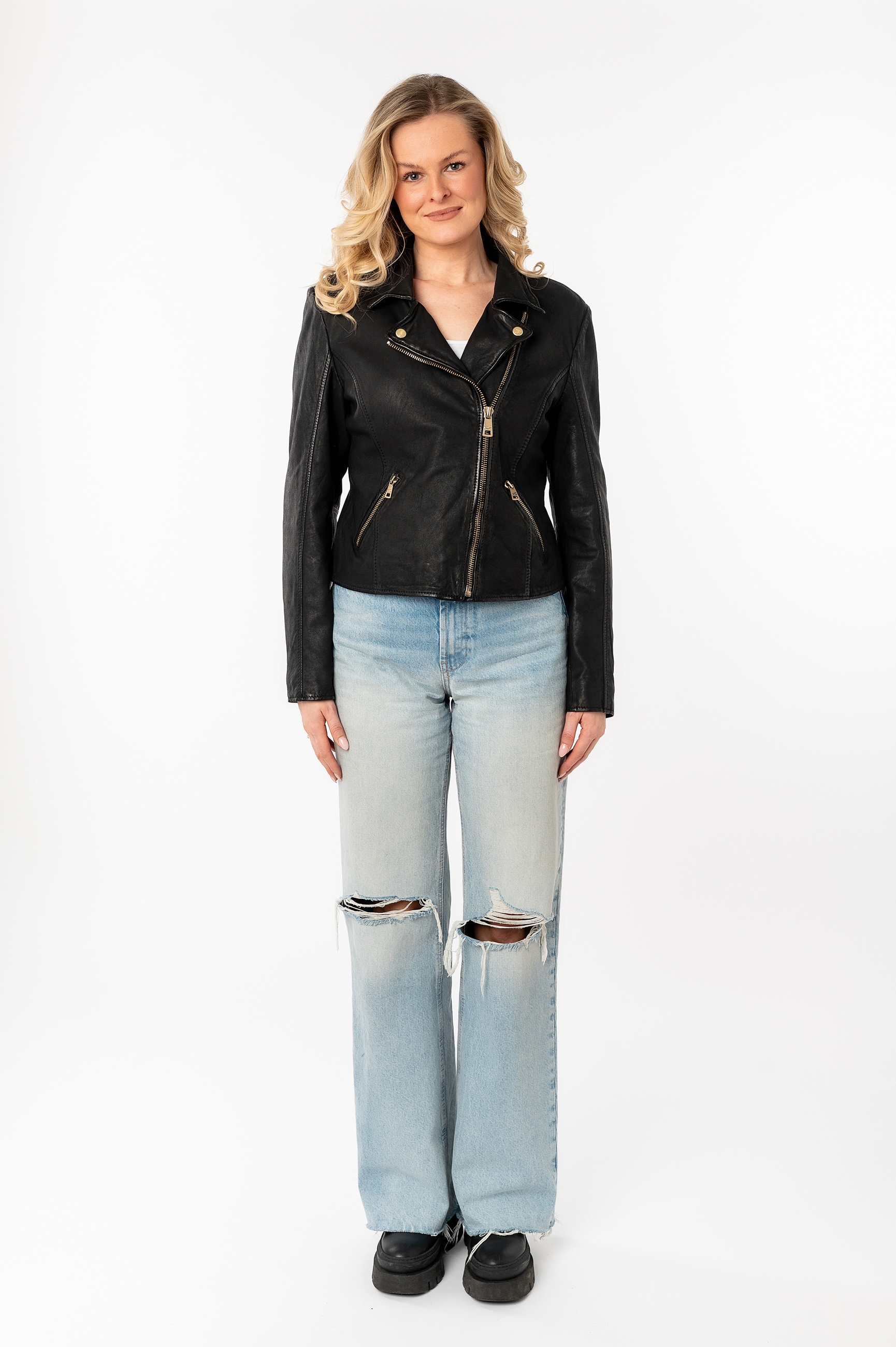 Mauritius Lederjacke »MWInessa« mit Reverskragen