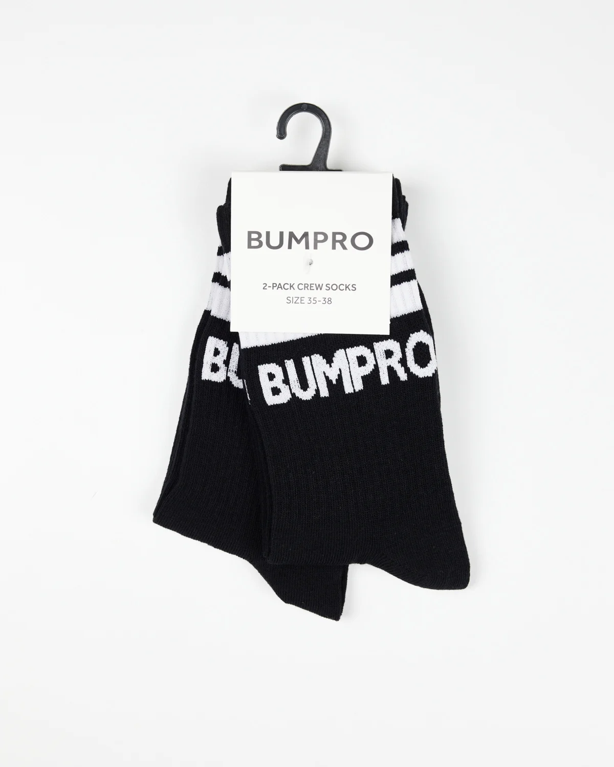 Bumpro 2-pack Crew Socks Black