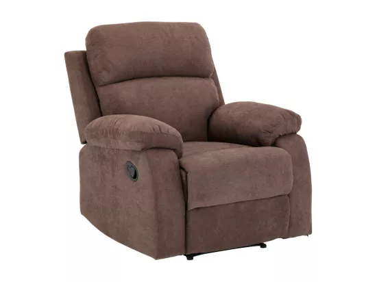 Canapés 3 places 2 places et un fauteuil relax en tissu TOLZANO - Marron