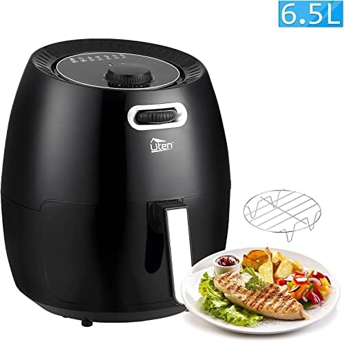 Friteuse Sans Huile, Uten Friteuse à Air 1800W, 6.5L Air Fryer  2 à 8 personnes, Panneau Tactile LED avec 8 Programmes, Paniers Antiadhésifs, Sans BPA/PFOA : Cuisine et Maison
