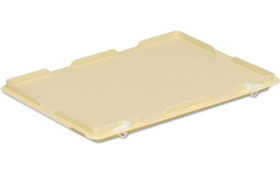 Scharnierdeckel RAKO für Stapelbox 400 x 300 mmMit Schnappverschlüssen, 1 Stück, hellelfenbein