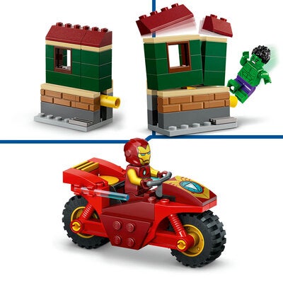 LEGO Super Heroes 76287 Iron Man med motorsykkel og Hulken