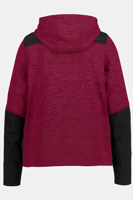 Fleecejacke, Reflektordruck, Kapuze, Daumenloch