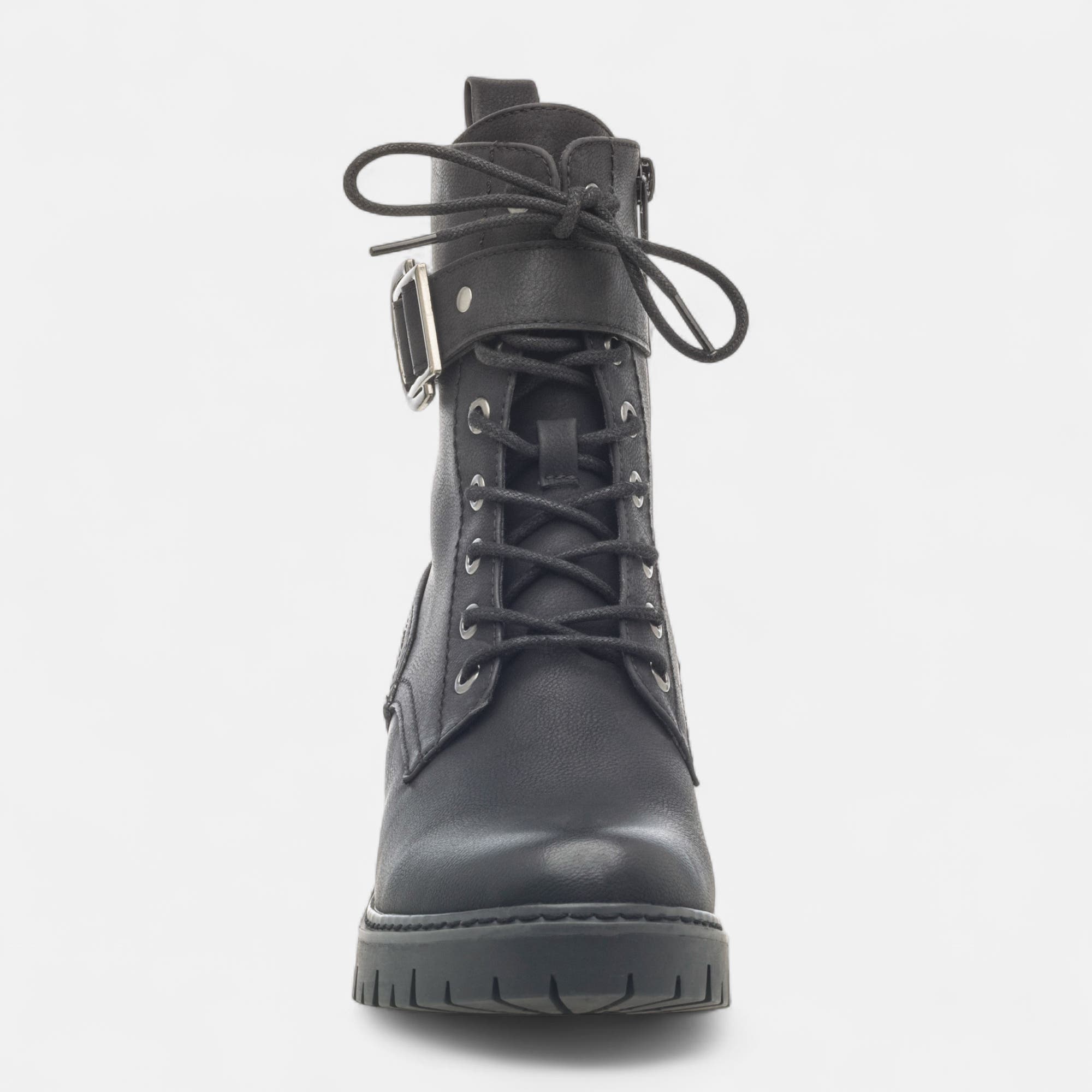 Bottines à lacets à talon Femme noir