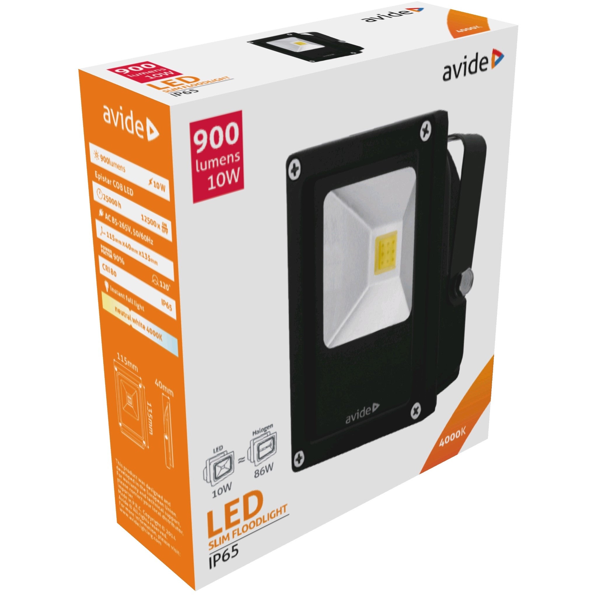 Avide LED Flood Light Slim 10W NW