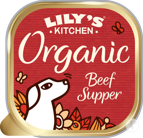 Lily's Kitchen Organic Beef Supper Pâtée Bio Pour Chien Bœuf Carottes Et Pois 150g