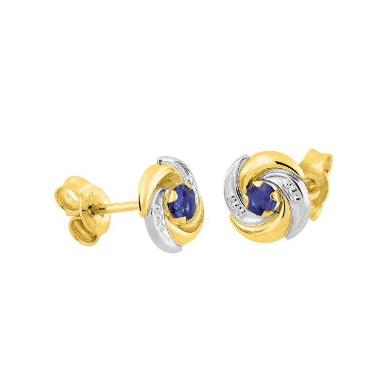 Boucles d'oreilles femme - saphir - Or 18 Carats