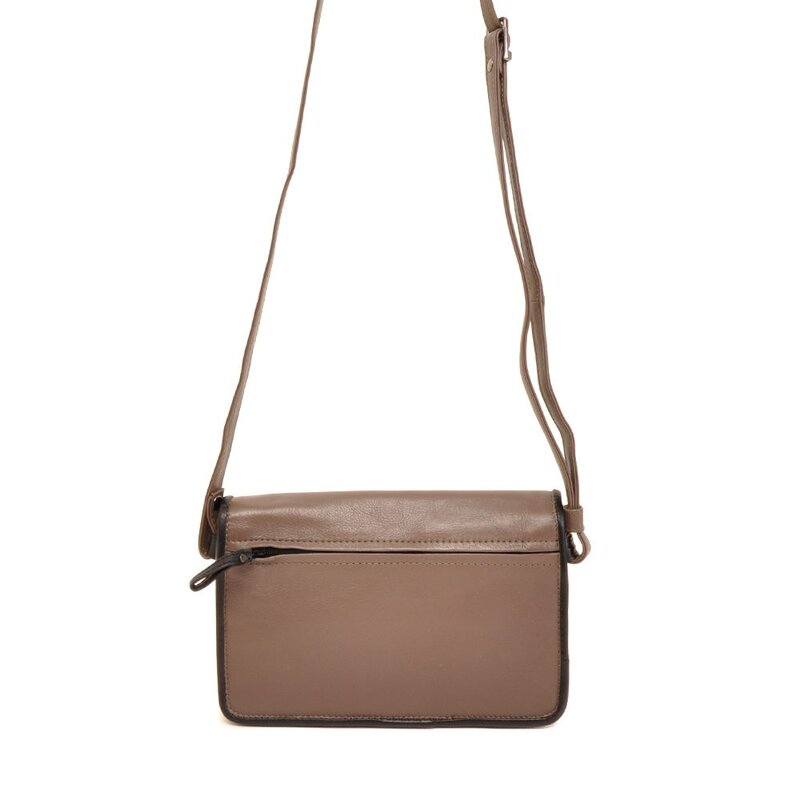 Berba Soft Crossbody Tas Taupe – Zwart
