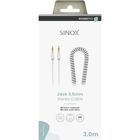 Sinox PRO mini jack spiralkabel 3 meter