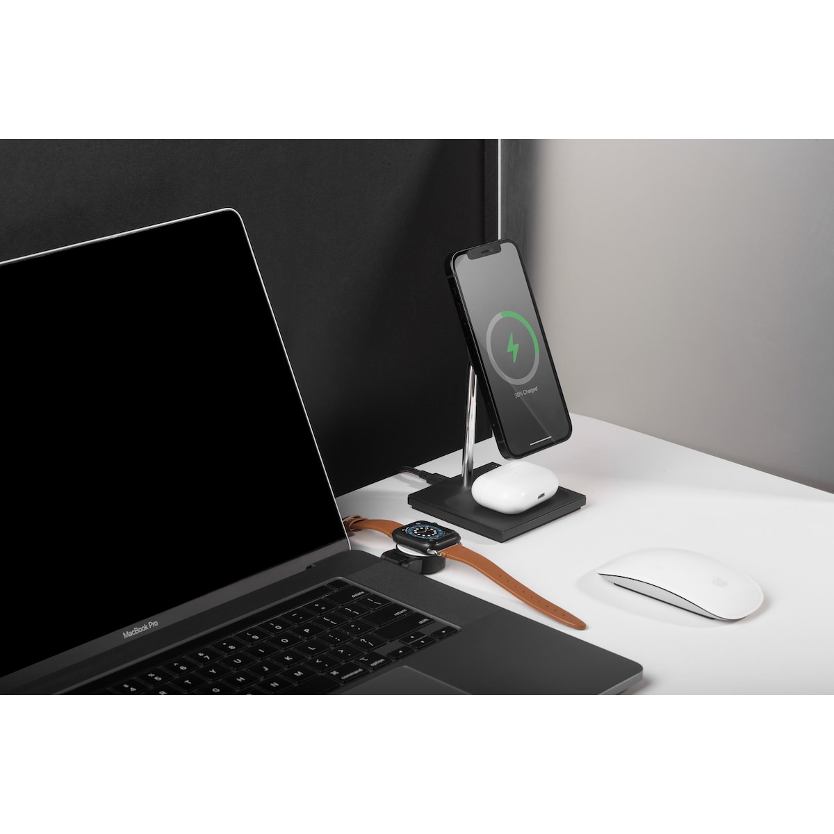 Native Union Snap 2i1 MagSafe trådløst ladestativ (sort)